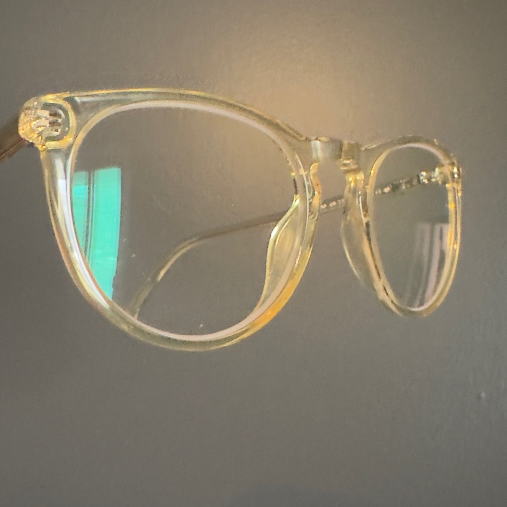 Warby Parker Transparent Blue Light Glasses with original case